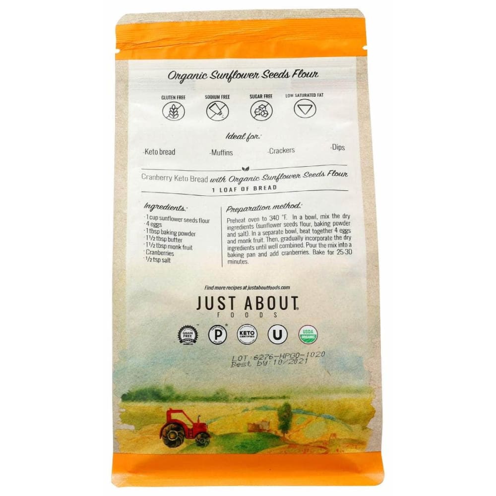 JUST ABOUT FOODS Just About Foods Flour Sunflower Seed, 1 Lb