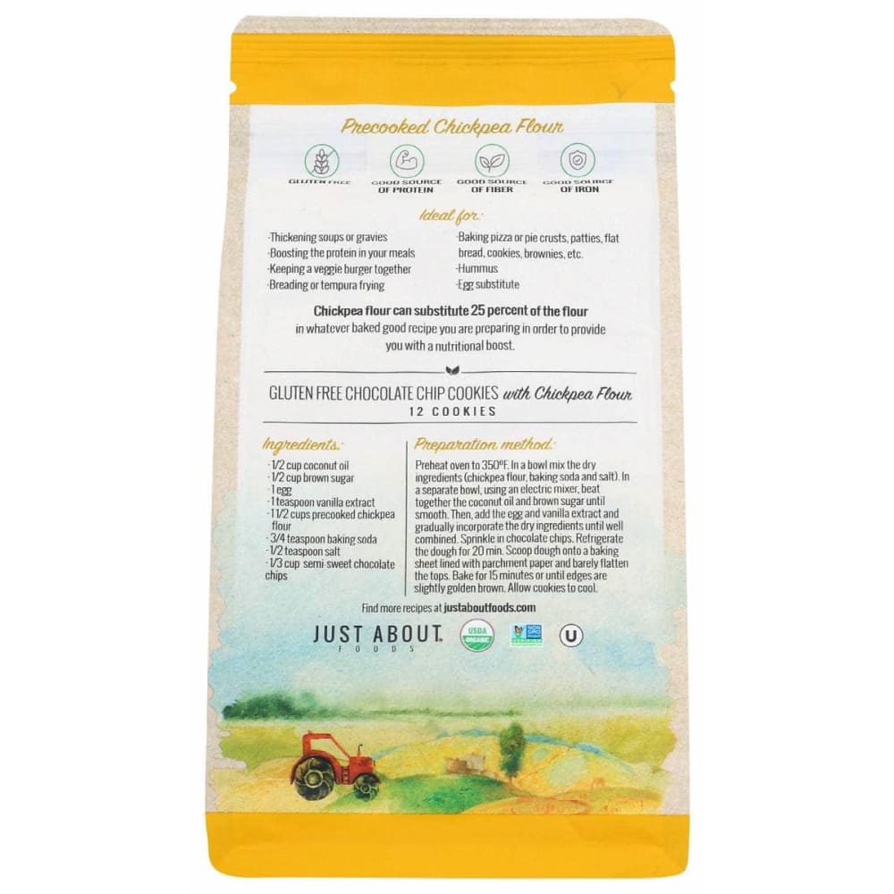 JUST ABOUT FOODS Grocery > Cooking & Baking > Flours JUST ABOUT FOODS: Organic Chickpea Flour, 1 lb
