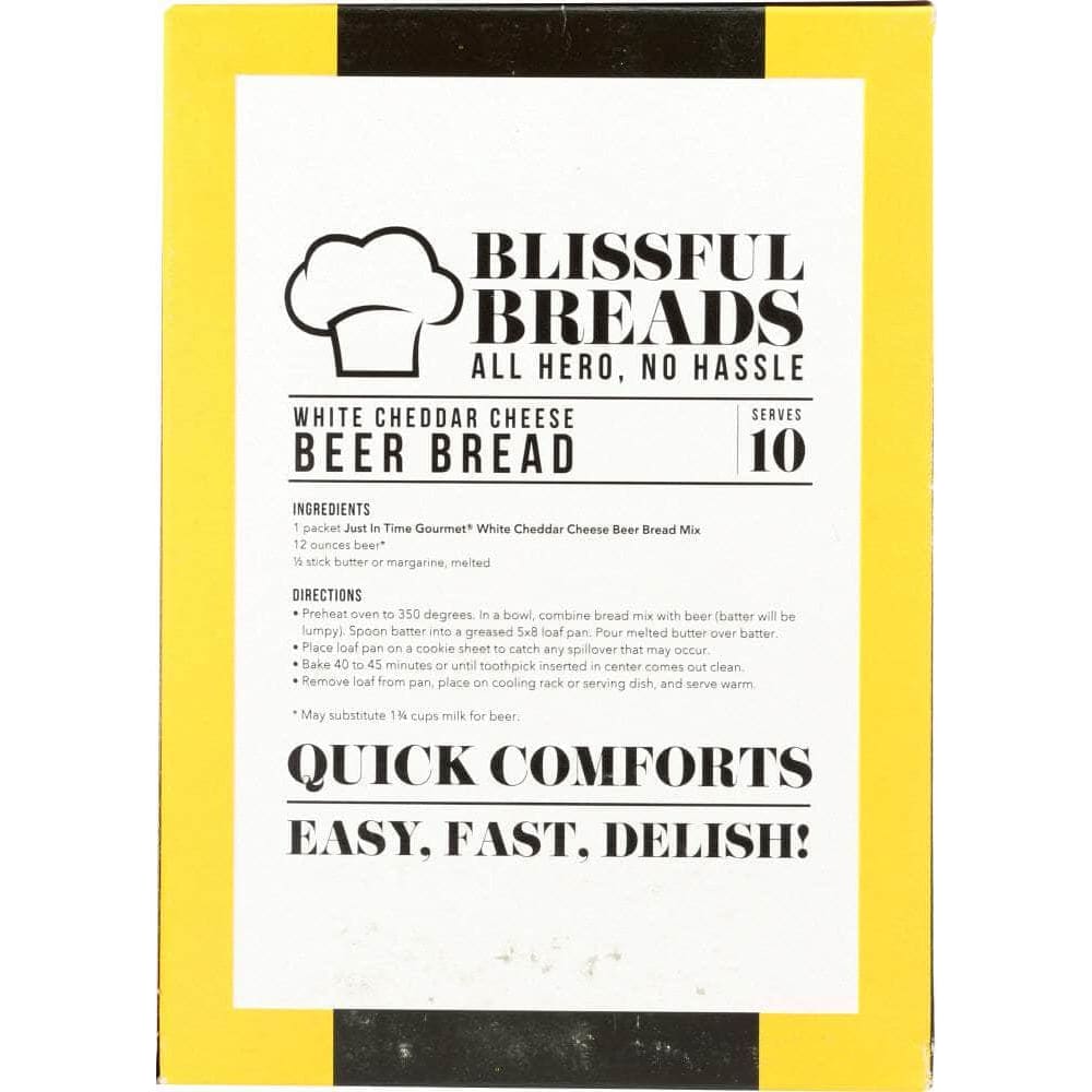 JUST IN TIME GOURMET Grocery > Cooking & Baking > Baking Ingredients JUST IN TIME GOURMET: White Cheddar Cheese Beer Bread Mix, 17.28 oz