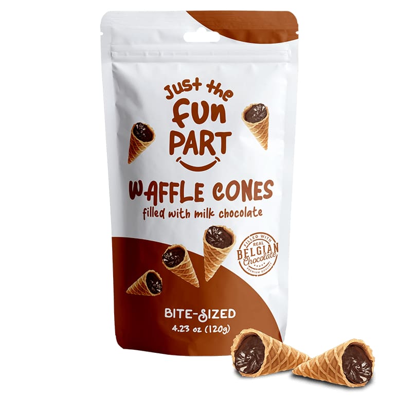 JUST THE FUN PART Grocery > Chocolate, Desserts and Sweets > Pastries, Desserts & Pastry Products JUST THE FUN PART: Waffle Cone Mini Mlk Choc, 4.23 oz