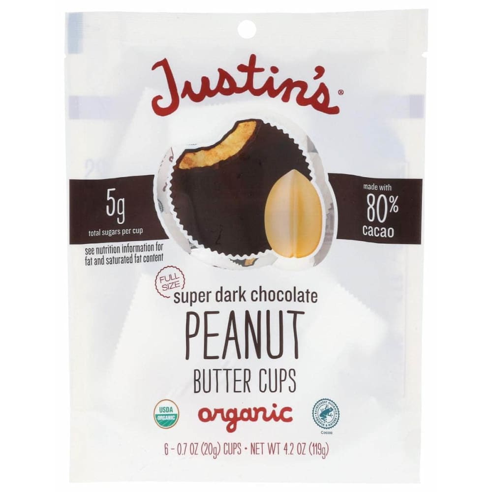 JUSTIN'S Grocery > Chocolate, Desserts and Sweets > Chocolate JUSTIN'S Cups Supr Dark Choc Pb, 4.2 oz
