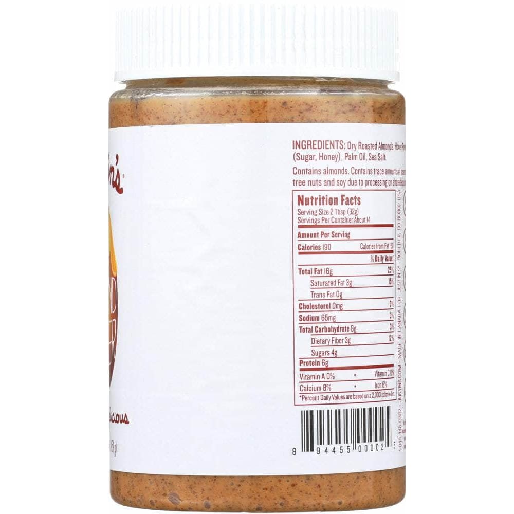 Justins Justin'S Nut Butter Honey Almond Butter, 16 oz