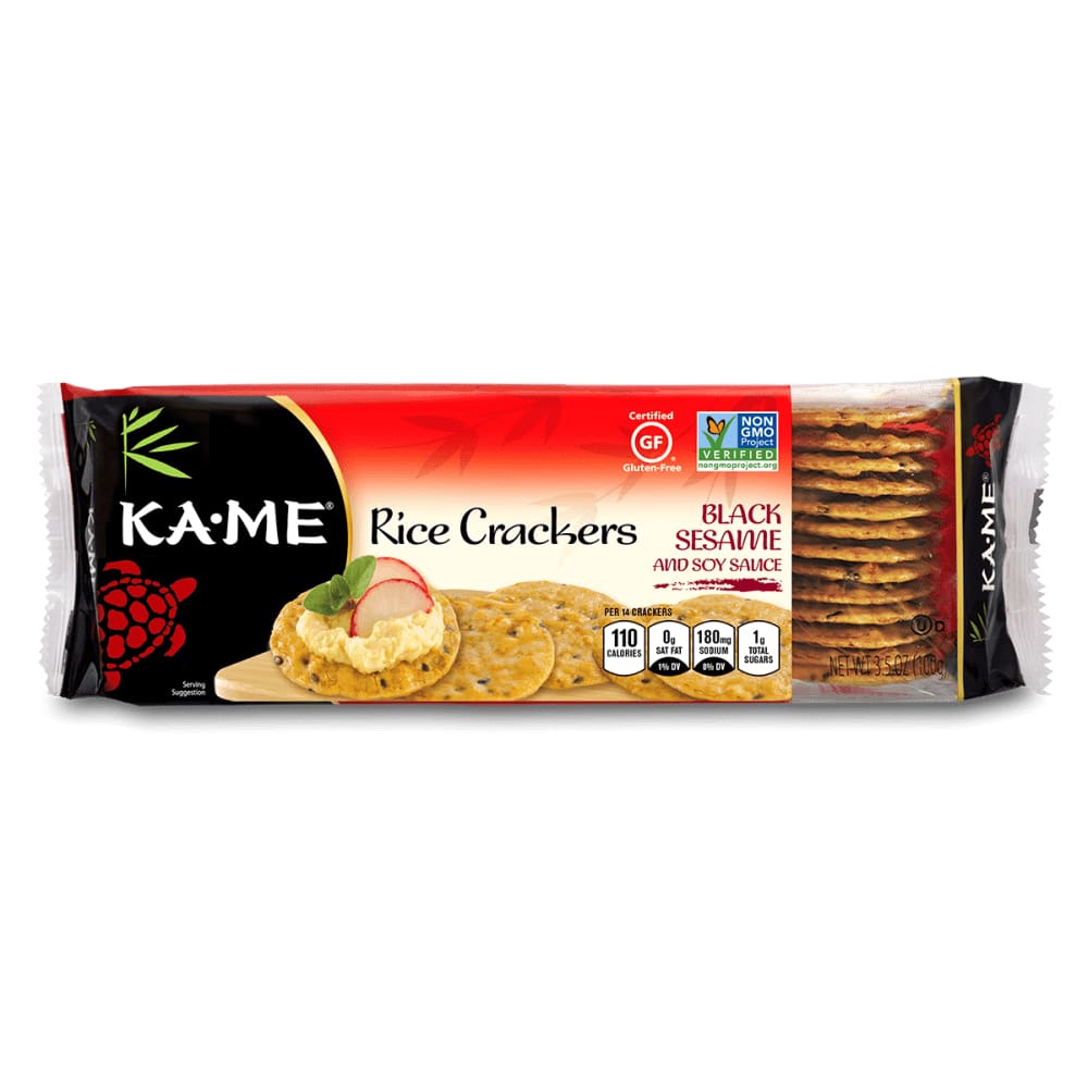 Ka-Me Ka Me Black Sesame and Soy Sauce Rice Crackers, 3.5 oz