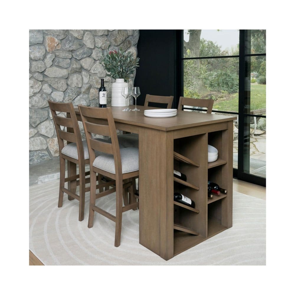 Kaylen 5-Piece Storage Counter-Height Dining Set Ash Blonde - Dining Tables & Sets - Kaylen