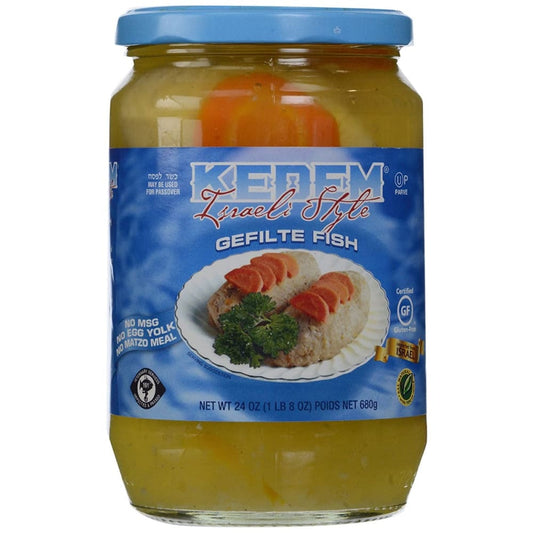 KEDEM: Fish Gelfilte Israeli Style 24 OZ (Pack of 3) - Grocery > Pantry > Meat Poultry & Seafood - KEDEM
