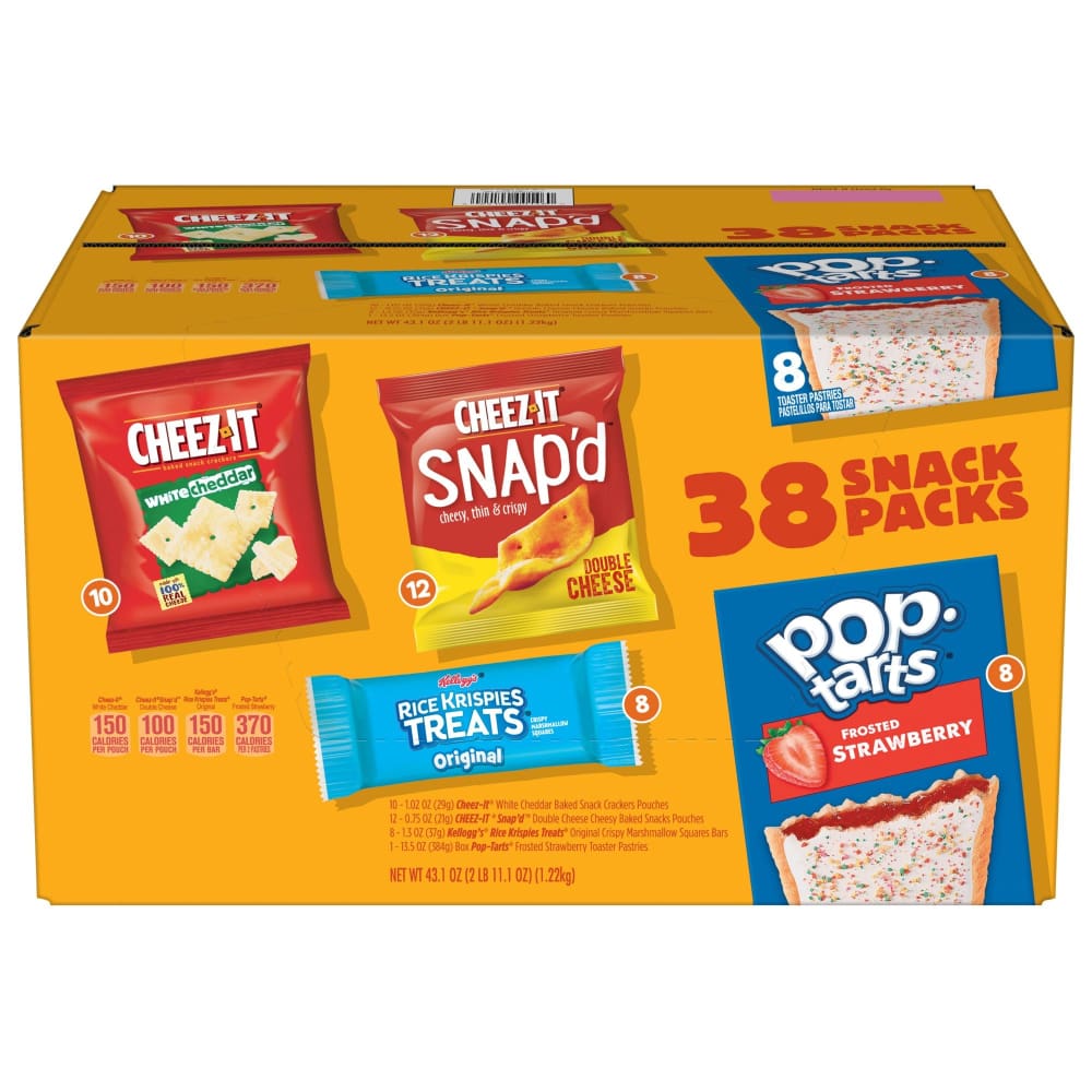 Kellogg’s Kellogg’s Cheez-It Pop-Tarts & Rice Crispies Treats Variety Snack Packs 38 pk. - Home/Grocery Household & Pet/Canned & Packaged