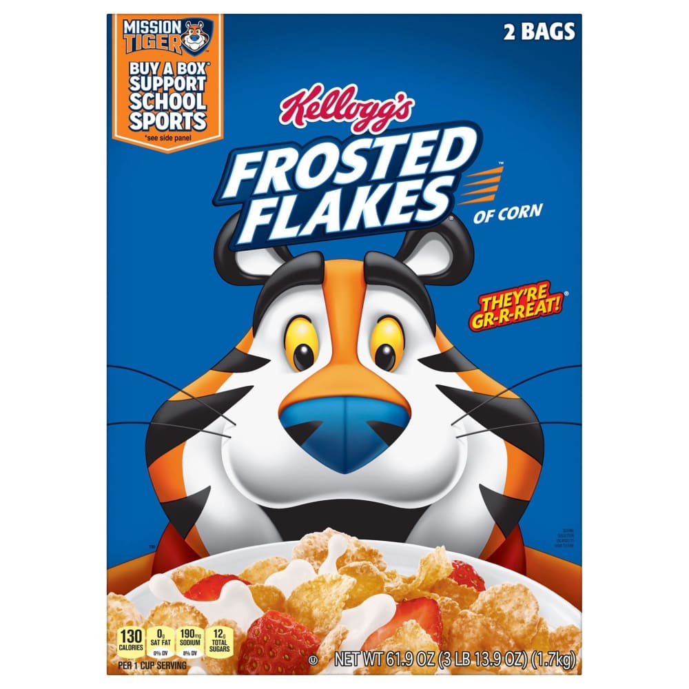 Kellogg’s Kellogg’s Frosted Flakes Breakfast Cereal 2 pk. - Home/Grocery Household & Pet/Canned & Packaged Food/Breakfast Food/Cereal &
