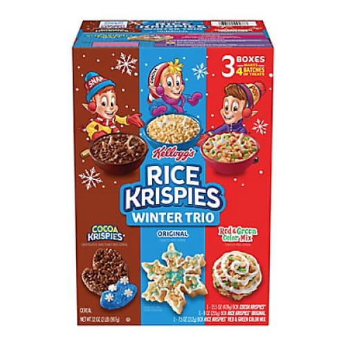 Kellogg’s Rice Krispies Breakfast Cereal Holiday Variety Pack 3 pk. - Home/Grocery/Breakfast/Cereal Oatmeal & Breakfast Bars/ - Kellogg’s