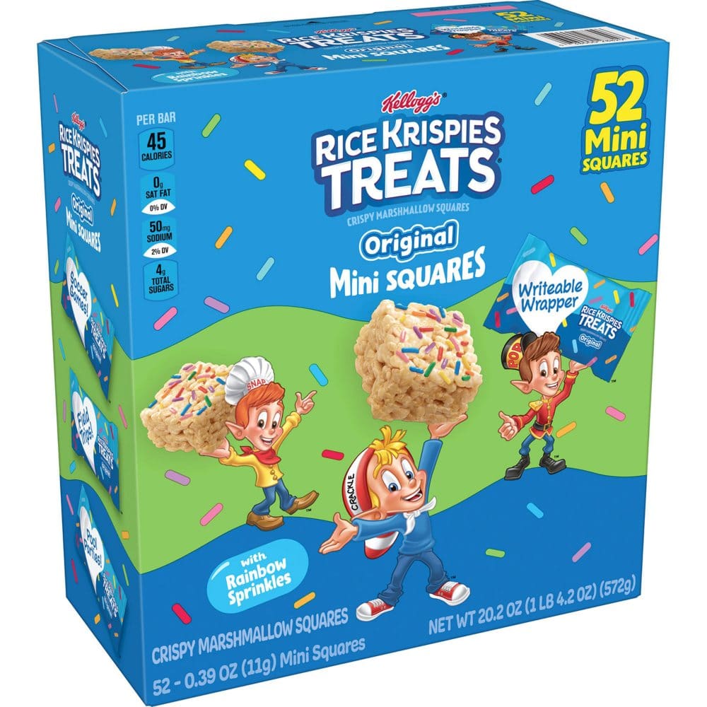 Kellogg’s Rice Krispies Treats Mini Squares Original with Rainbow Sprinkles (52 ct.) - Snacks Under $10 - Kellogg’s