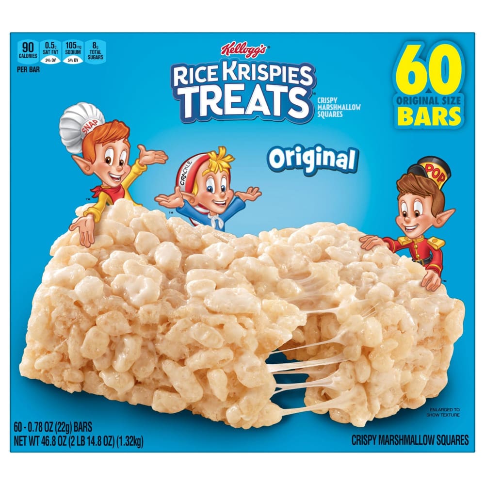 Kellogg’s Kellogg’s Rice Krispies Treats Original Size Bars 60 ct. - Home/Grocery Household & Pet/Canned & Packaged Food/Snacks/Sweet