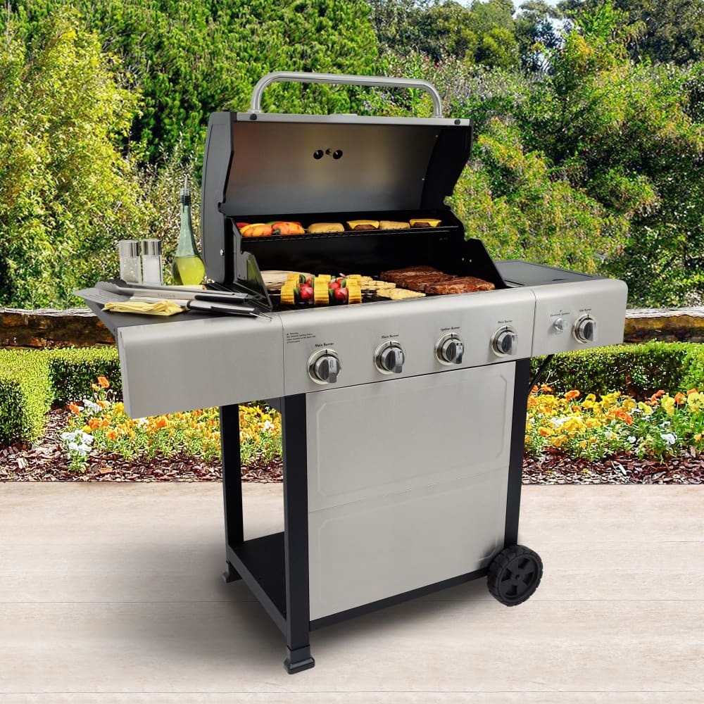 Kenmore Kenmore 4-Burner Gas Grill with Side Burner Grill and Stainless Steel Lid - Home/Patio & Outdoor Living/Grilling/Gas Grills/ -