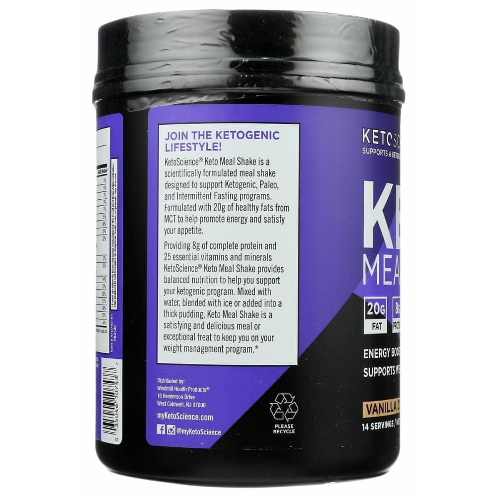 KETO SCIENCE Vitamins & Supplements > Protein Supplements & Meal Replacements KETO SCIENCE: Vanilla Cream Mealshake, 20.7 oz