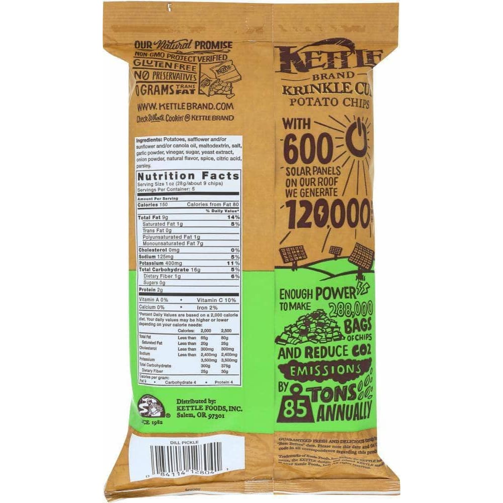 Kettle Brand Kettle Foods Dill Pickle Krinkle Cut Potato Chips, 5 oz
