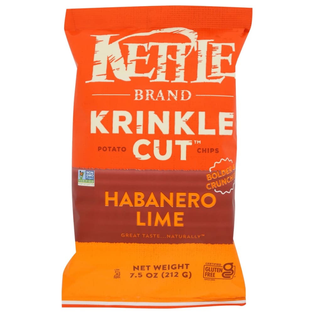 KETTLE FOODS: Krinkle Cut Habanero Lime 7.5 oz (Pack of 5) - KETTLE FOODS