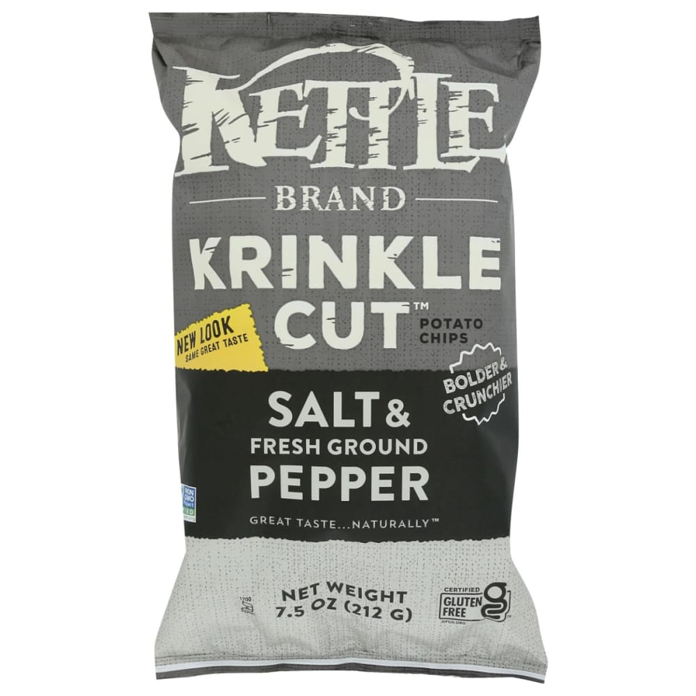 KETTLE FOODS: Krinkle Cut Salt and Pepper Potato Chips 7.5 oz (Pack of 5) - KETTLE FOODS
