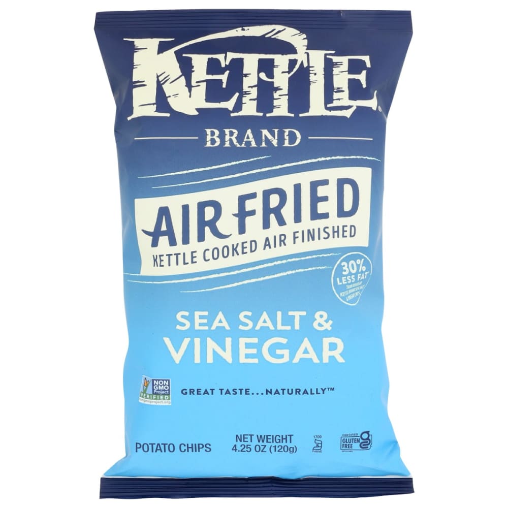 KETTLE FOODS: Sea Salt and Vinegar Air Fried Potato Chips 4.25 oz (Pack of 5) - Grocery > Snacks > Chips > Potato Chips - KETTLE FOODS