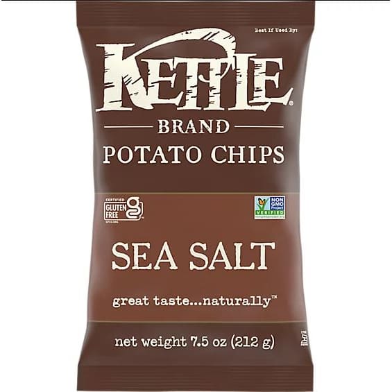 KETTLE FOODS: Sea Salt Potato Chips 7.5 oz (Pack of 5) - KETTLE FOODS
