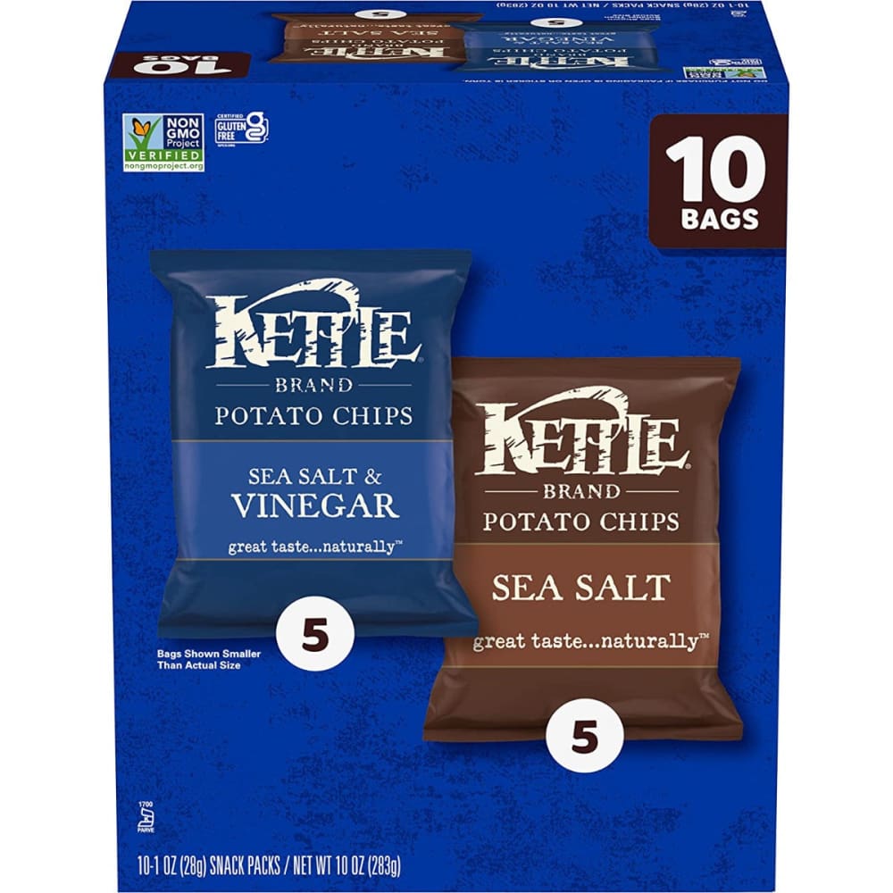 KETTLE FOODS: Variety Pack of Sea Salt and Vinegar Potato Chips 10ct 10 oz (Pack of 3) - Grocery > Snacks > Chips > Potato Chips - KETTLE