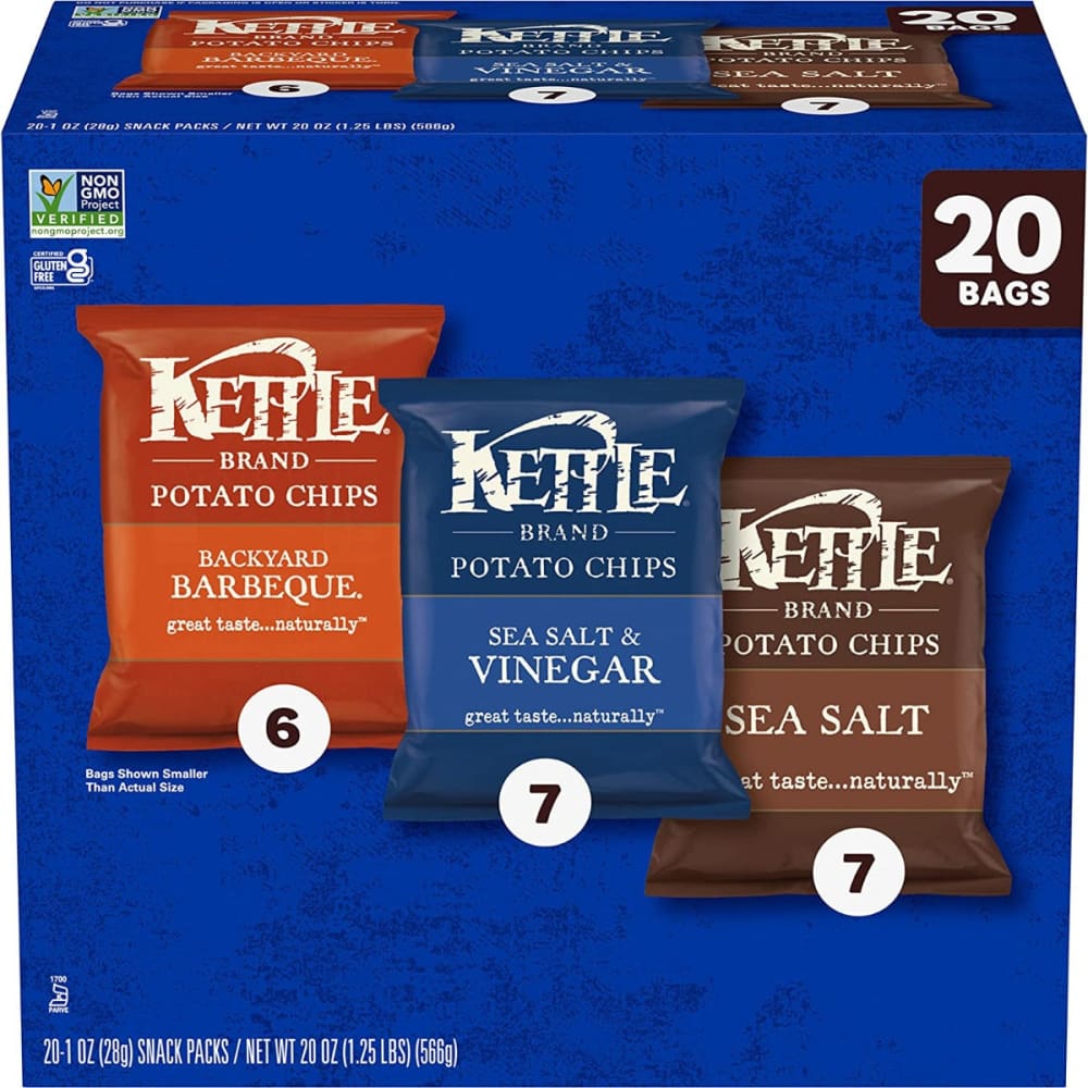 KETTLE FOODS: Variety Pack Potato Chips 20 oz - Grocery > Snacks > Chips > Potato Chips - KETTLE FOODS
