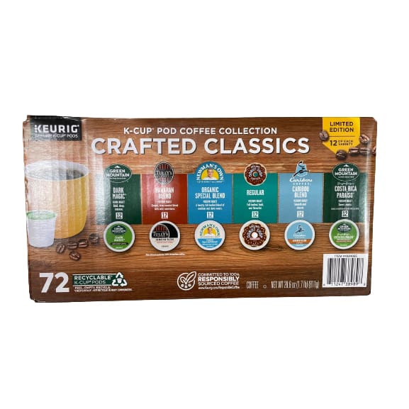Keurig K-CUP Pod Coffee Collection Crafted Classics Limited Edition 6 Flavors 72 Count - Keurig