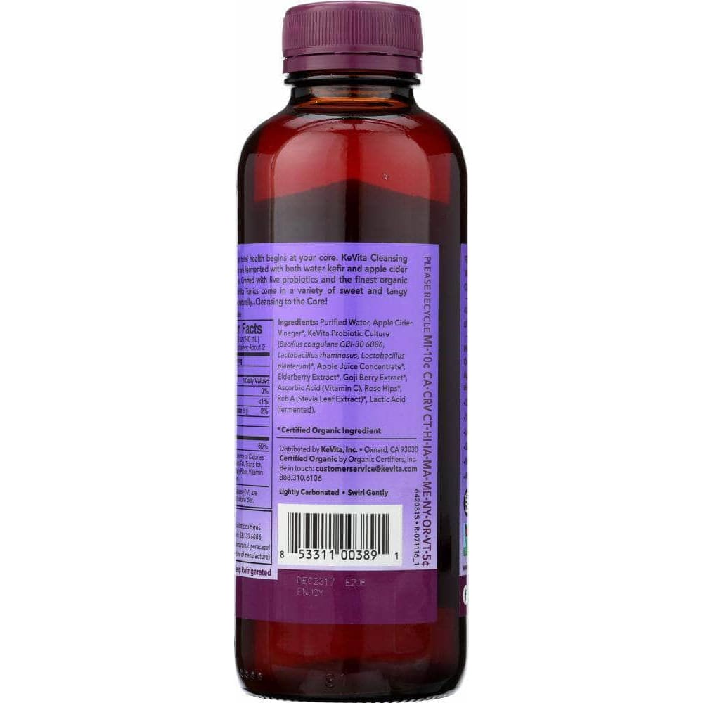 Kevita Kevita Organic Cleansing Probiotic Apple Cider Vinegar Tonic Elderberry, 15.2 oz