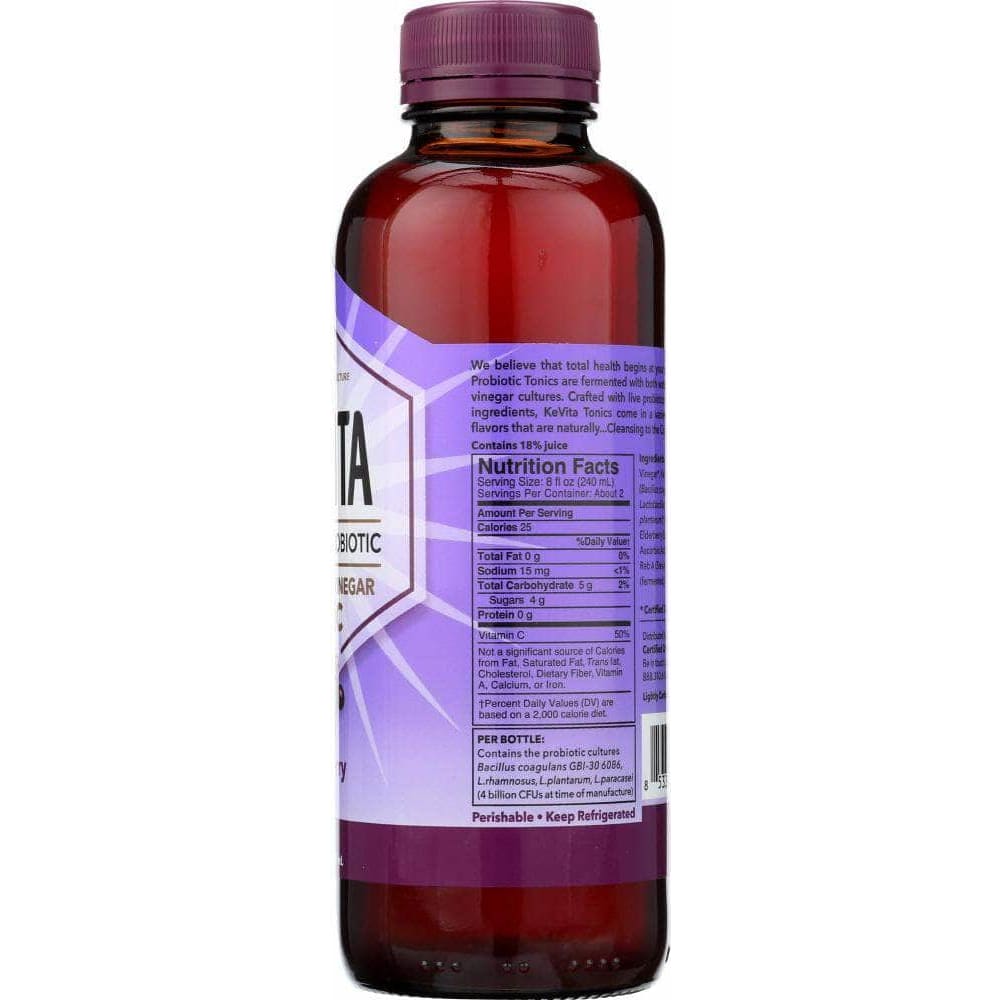 Kevita Kevita Organic Cleansing Probiotic Apple Cider Vinegar Tonic Elderberry, 15.2 oz