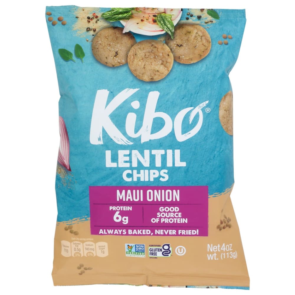 KIBO: Maui Onion Lentil Chips 4 oz (Pack of 5) - KIBO