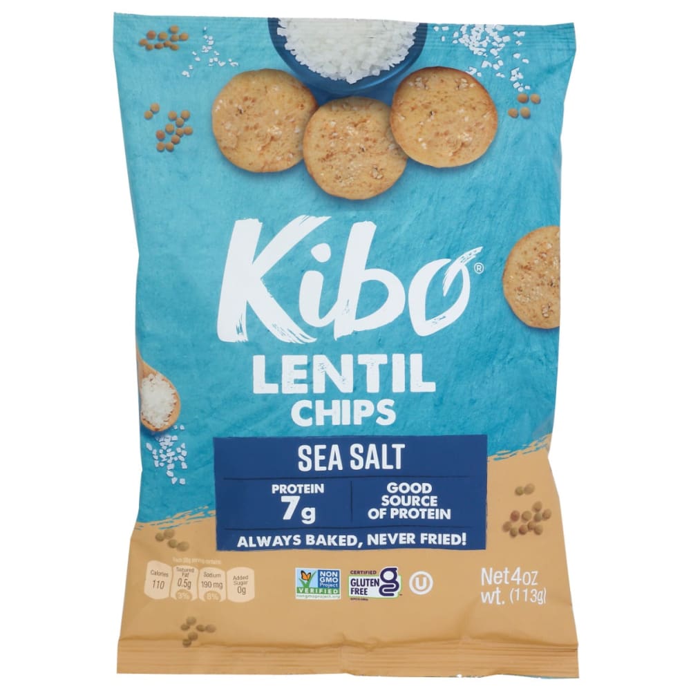KIBO: Sea Salt Lentil Chips 4 oz (Pack of 5) - KIBO