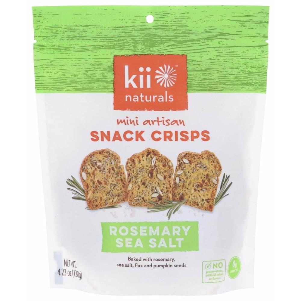 KII NATURALS Grocery > Snacks > Crackers > Crispbreads & Toasts KII NATURALS Rosemary Sea Salt Crisps, 4.23 oz