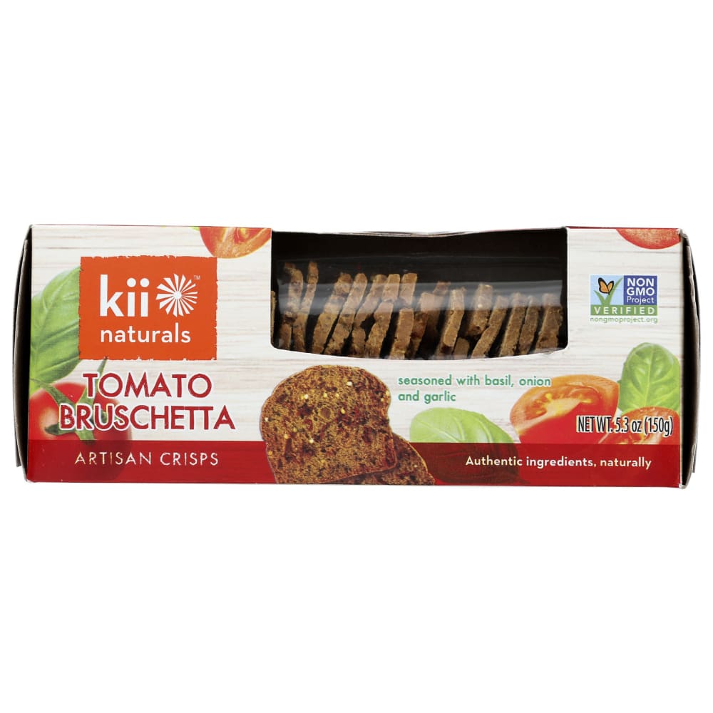 KII NATURALS: Tomato Bruschetta Artisan Crisps 5.3 oz (Pack of 4) - Grocery > Snacks > Crackers > Crispbreads & Toasts - KII NATURALS