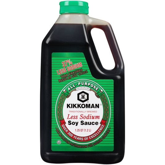 Kikkoman Naturally Brewed Less Sodium Soy Sauce 40 oz. - Kikkoman