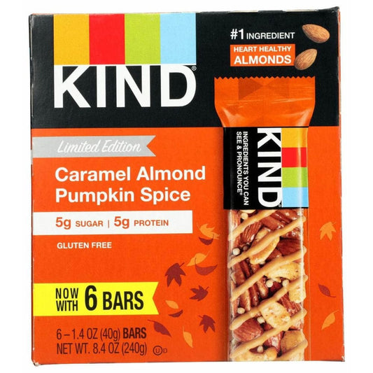 KIND KIND Caramel Almond Pumpkin Spice 6 Count Bars, 8.4 oz