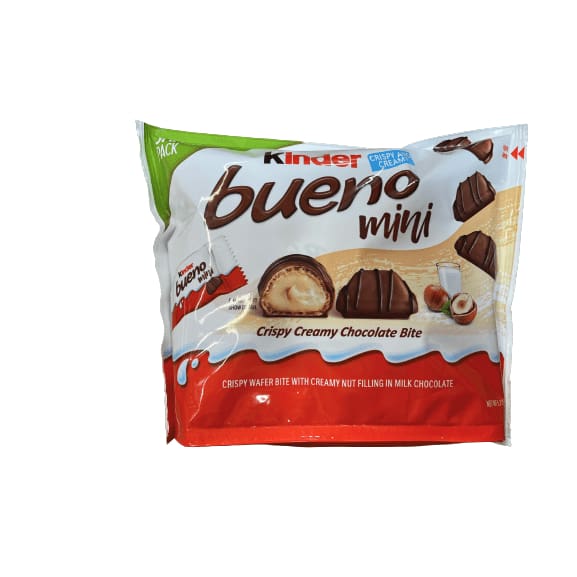 ShelHealth Kinder Bueno Mini Crispy Creamy Milk Chocolate Bites, Great Mother's Day Gift, Individually Wrapped Pieces, 5.7 oz Share Pack