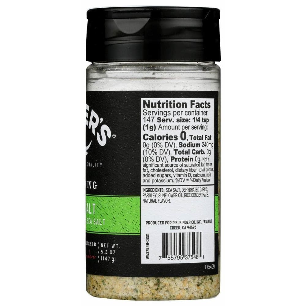 KINDERS Grocery > Cooking & Baking > Seasonings KINDERS: Seasoning Garlic Salt, 5.2 oz