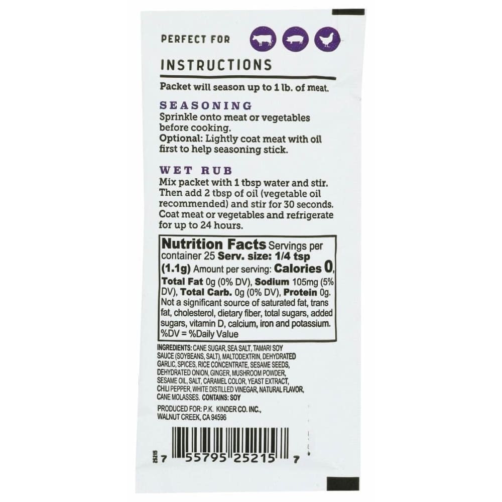 KINDERS Grocery > Cooking & Baking > Seasonings KINDERS: Seasoning Korean Bbq, 1 oz