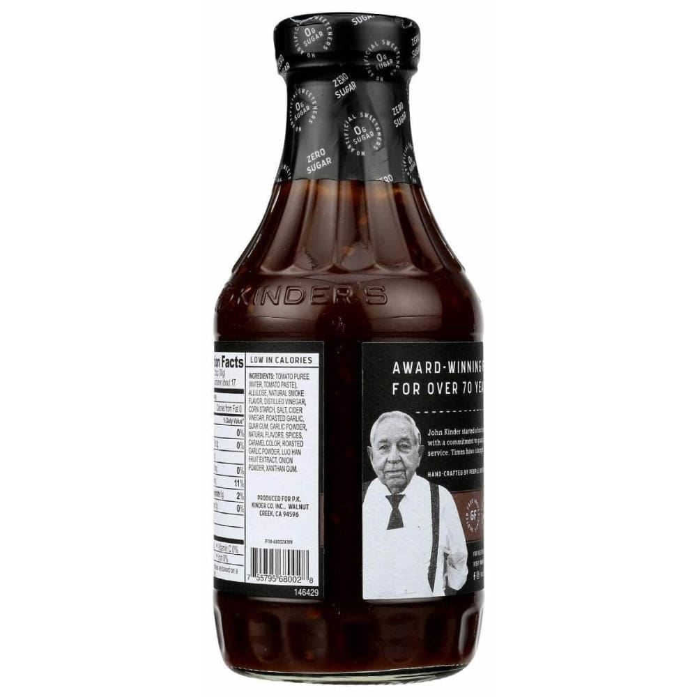 KINDERS Kinders Zero Sugar Roasted Garlic Bbq Sauce, 17.5 Oz