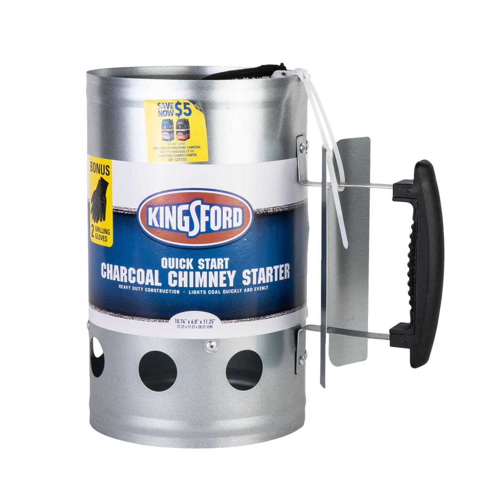 Kingsford Kingsford Deluxe Charcoal Chimney Starter Kit with Grill Gloves - Home/Patio & Outdoor Living/Grilling/Barbecue Accessories/ -