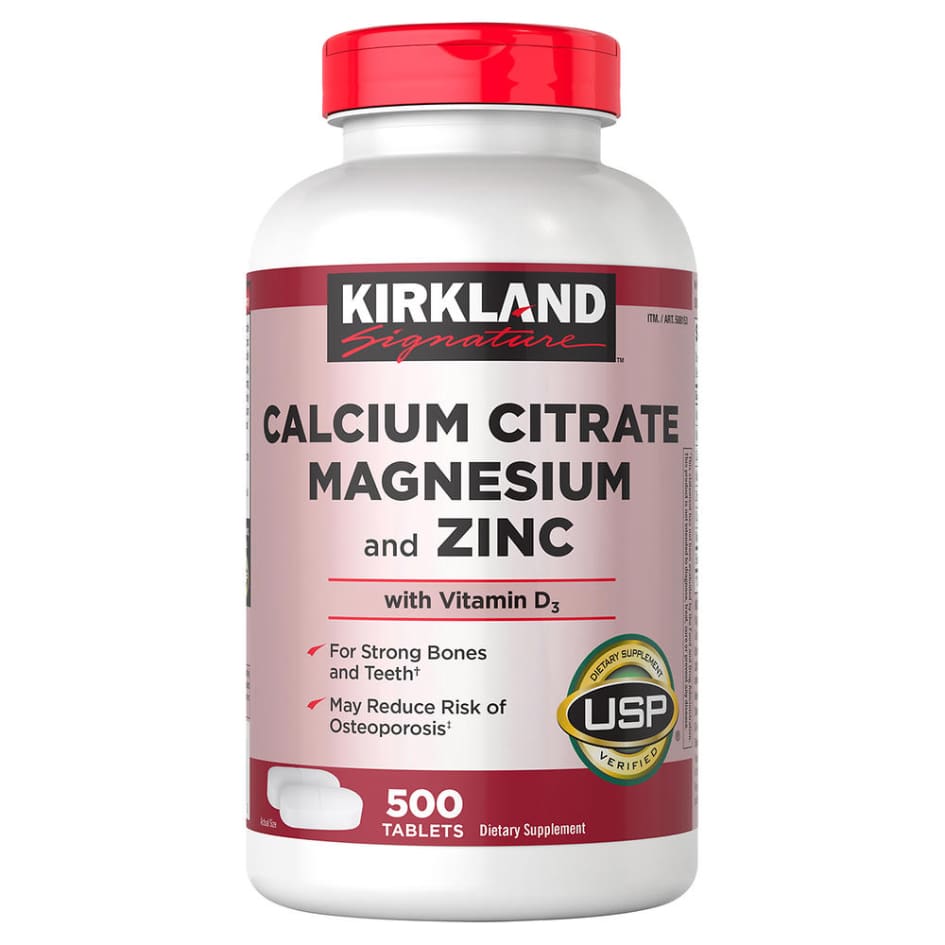 Kirkland Signature Calcium Citrate Magnesium and Zinc 500 Tablets - All Vitamins & Supplements - Kirkland Signature