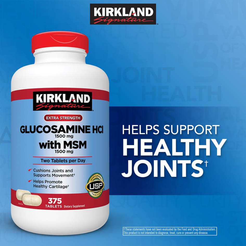 Kirkland Signature Glucosamine with MSM 375 Tablets - All Vitamins & Supplements - Kirkland Signature