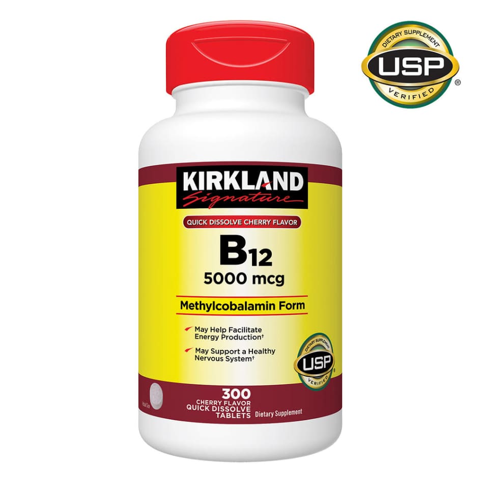Kirkland Signature Quick Dissolve B-12 5000 mcg. 300 Tablets - Adult Multi & Letter Vitamins - Kirkland Signature