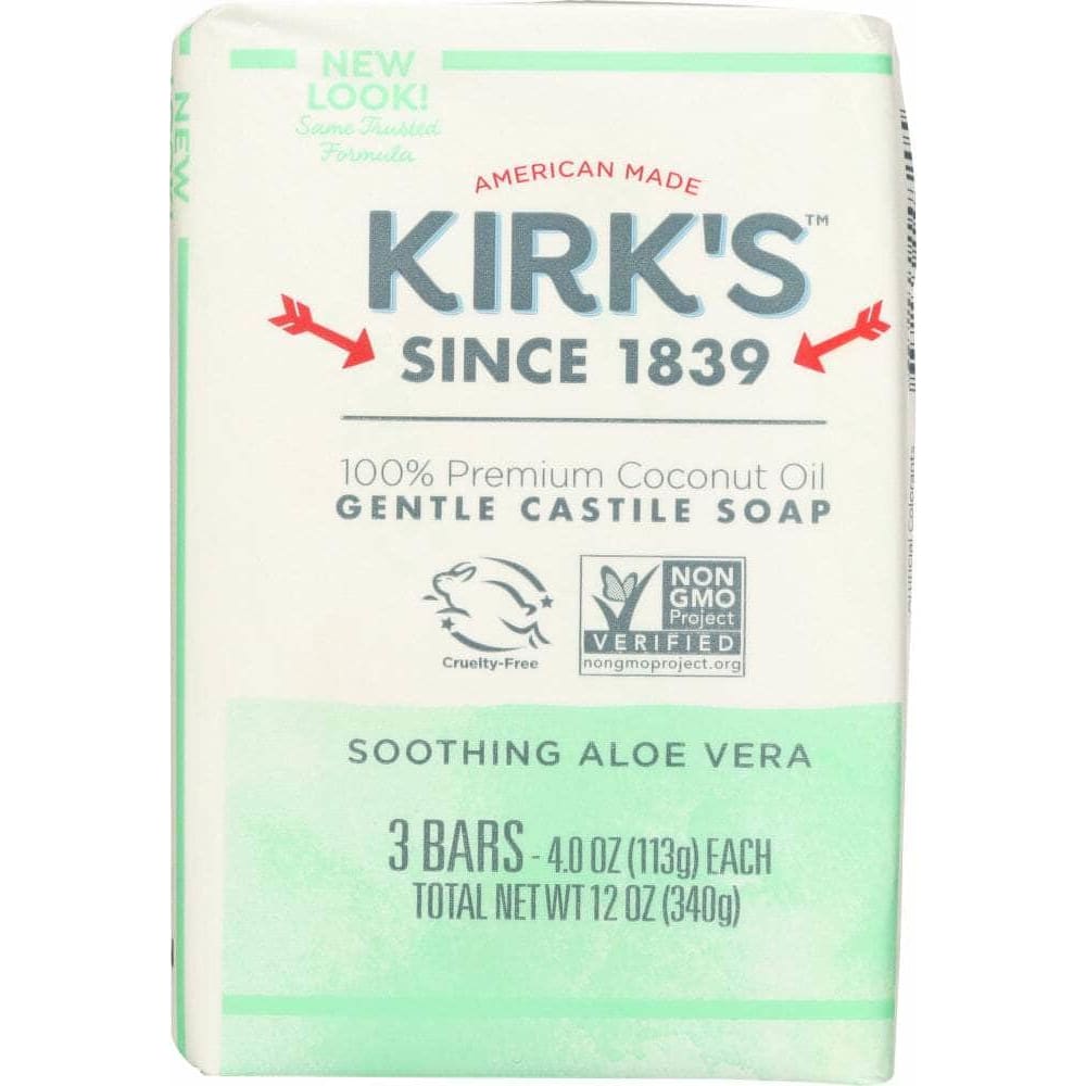 KIRKS Kirks Aloe Vera Castile Bar Soap 3 Pack, 12 Oz