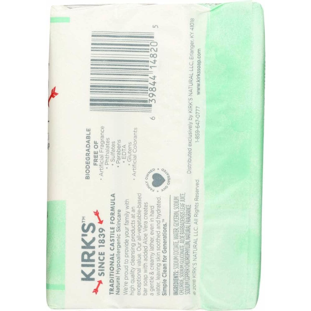 KIRKS Kirks Aloe Vera Castile Bar Soap 3 Pack, 12 Oz
