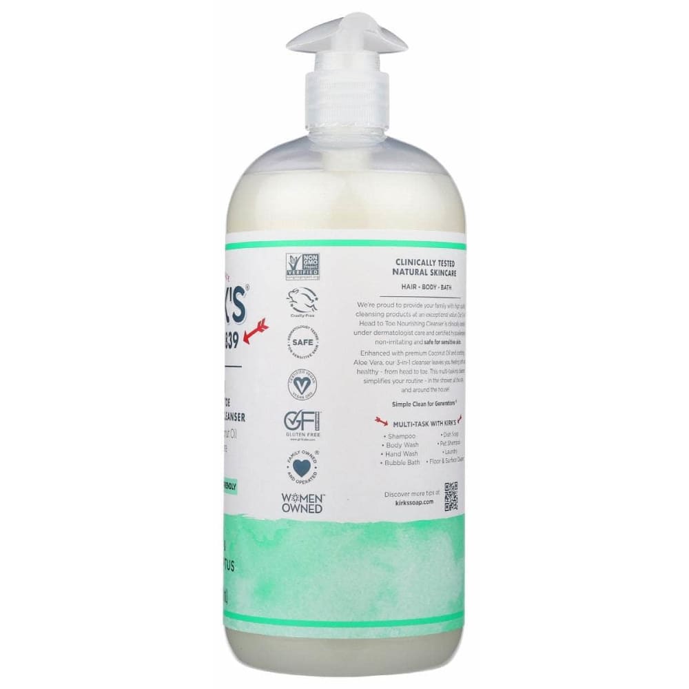 KIRKS Beauty & Body Care > Soap and Bath Preparations > Soap Liquid KIRKS Cleanser 3in1 Mint Eucaly, 32 fo