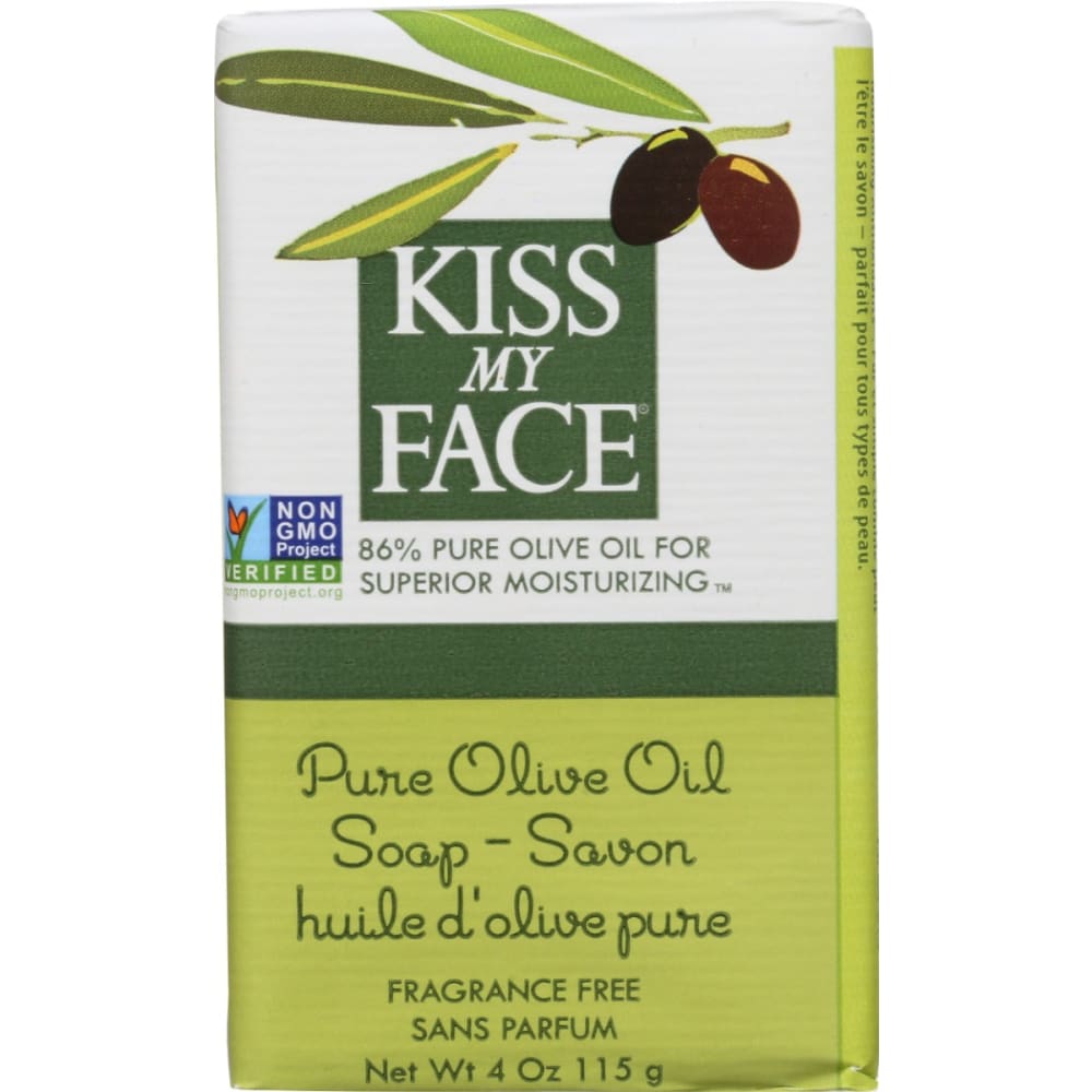 KISS MY FACE: Pure Olive Oil Bar Soap 4 oz (Pack of 6) - KISS MY FACE