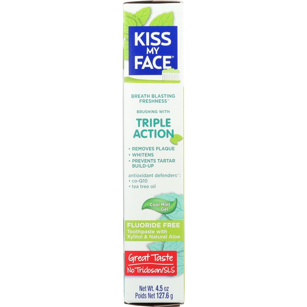 KISS MY FACE: Triple Action Gel Toothpaste 4.5 oz (Pack of 4) - Beauty & Body Care > Oral Care > Toothpastes & Toothpowders - KISS MY FACE