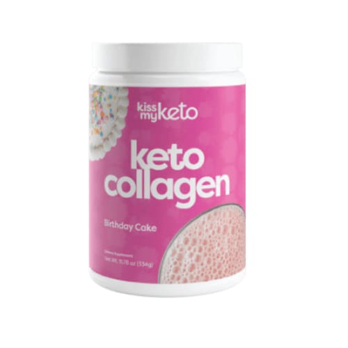 KISS MY KETO Vitamins & Supplements > Protein Supplements & Meal Replacements KISS MY KETO: Keto Collagen Powder Birthday Cake, 11.78 oz