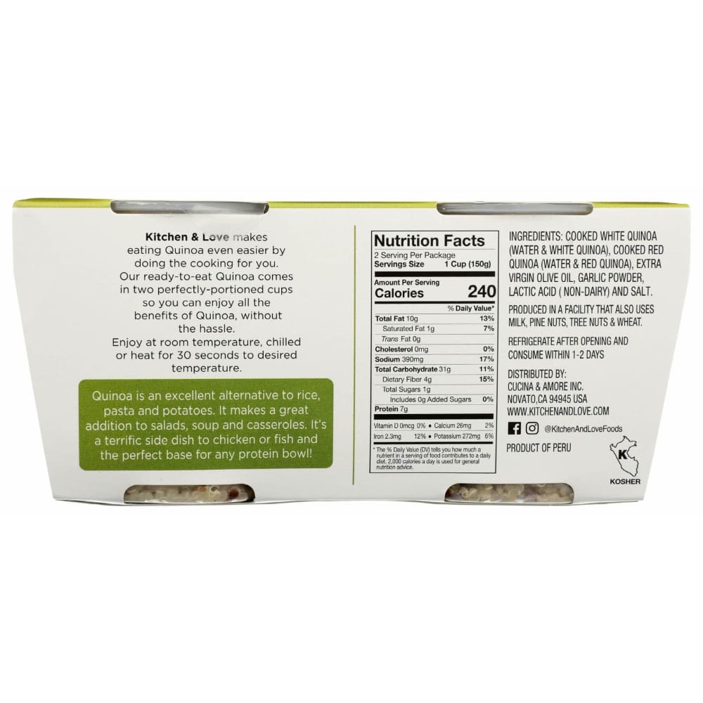 KITCHEN AND LOVE Kitchen And Love Quinoa Bi Color Extra Virgin Olive Oil Garlic, 10.6 Oz