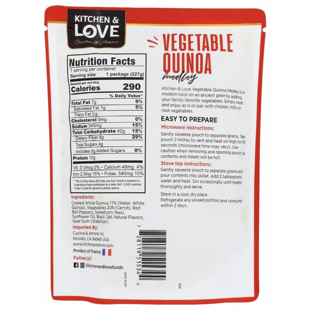 KITCHEN AND LOVE Kitchen And Love Quinoa Rth Golden Vegetable, 8 Oz