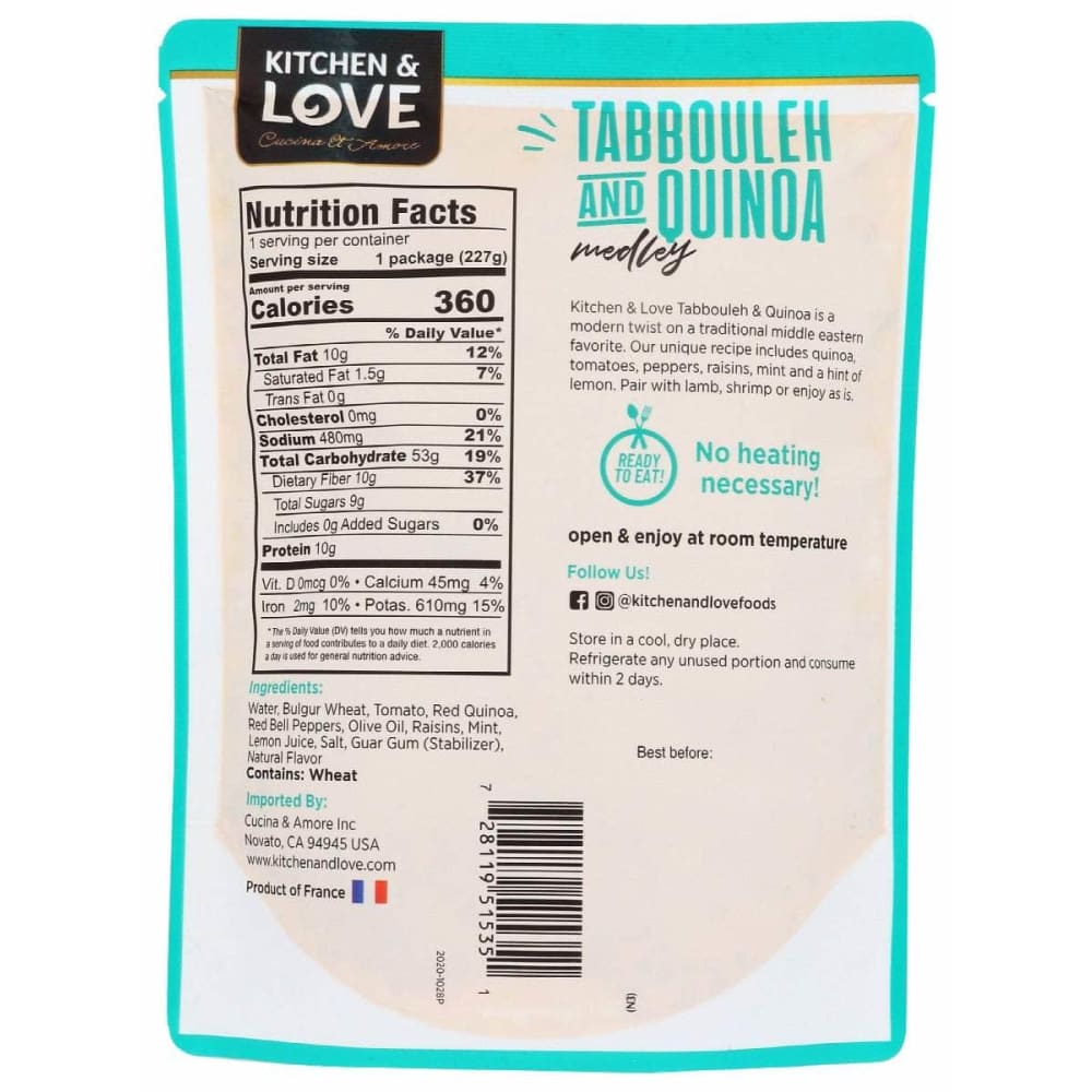KITCHEN AND LOVE Kitchen And Love Quinoa And Tabbouleh Rth, 8 Oz