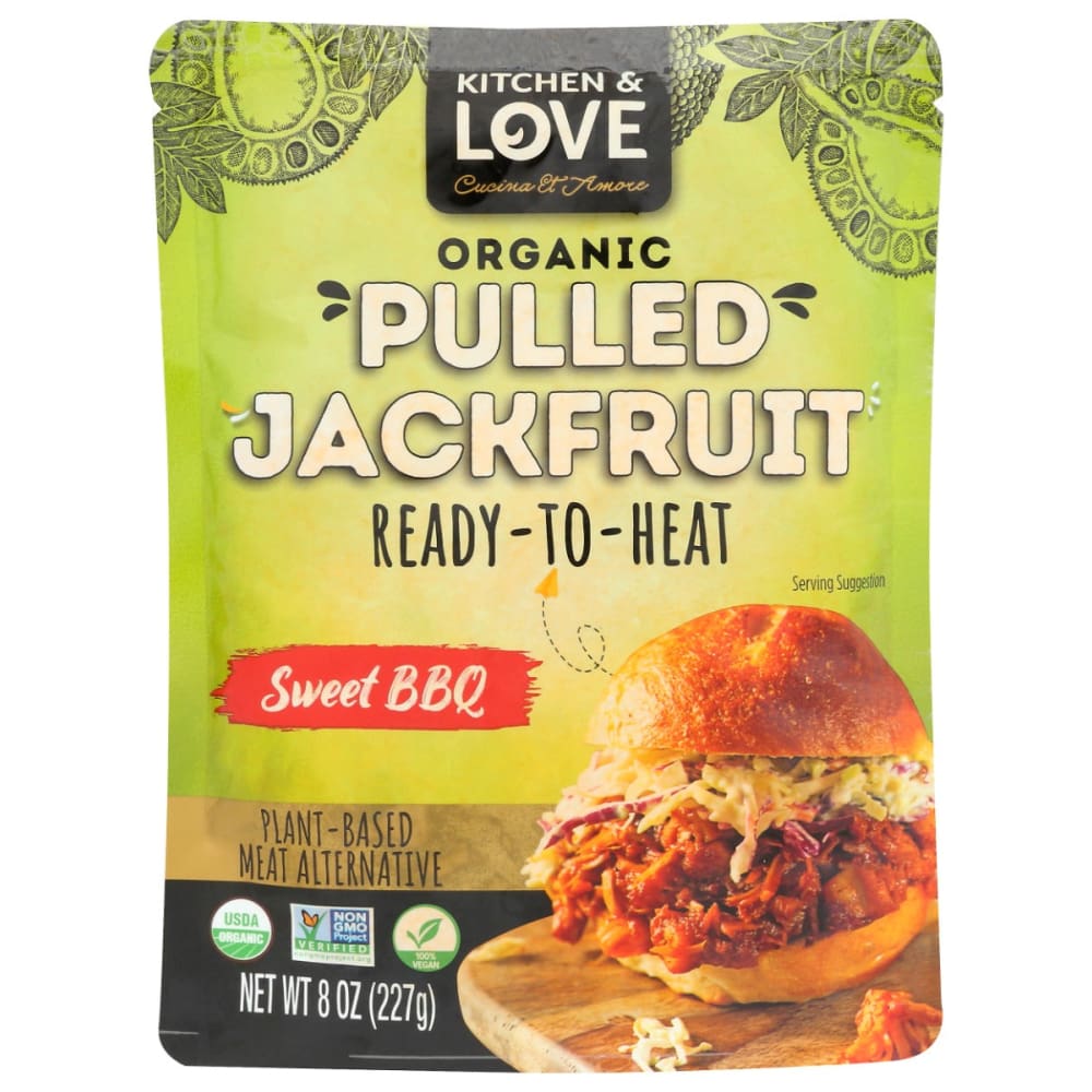KITCHEN AND LOVE: Sweet Bbq Organic Pulled Jackfruit 8 oz (Pack of 5) - Grocery > Pantry > Food - KITCHEN AND LOVE